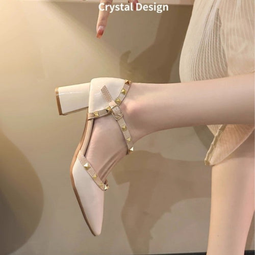 Damen Elegante Ballerinas mit modischen Glitzer-Akzenten und verstellbarem Riemendesign EB