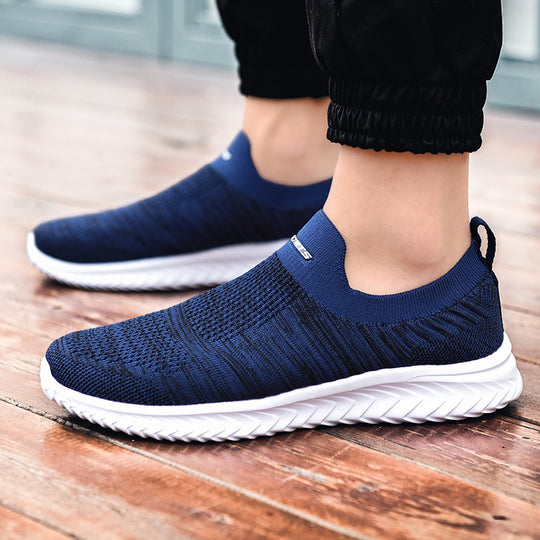 Damen Bequeme Slip-On Freizeitschuhe mit elastischem Strickoberteil EB