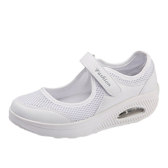 Damen Sportliche Slip-On Sneakers mit verstellbarem Klettverschluss EB