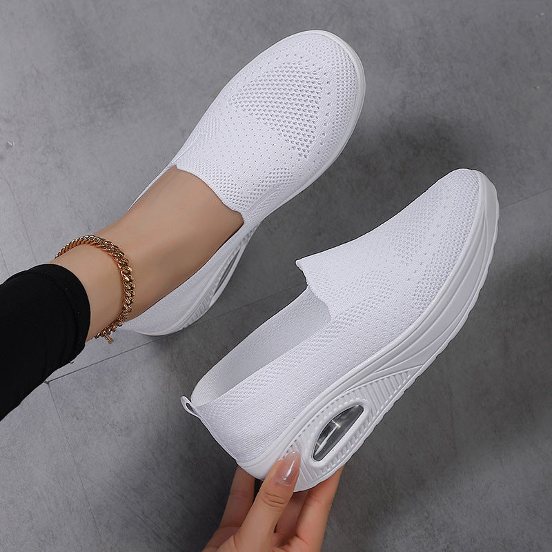 Damen Komfortable Slip-On Sneakers mit atmungsaktivem Mesh und dämpfender Sohle EB