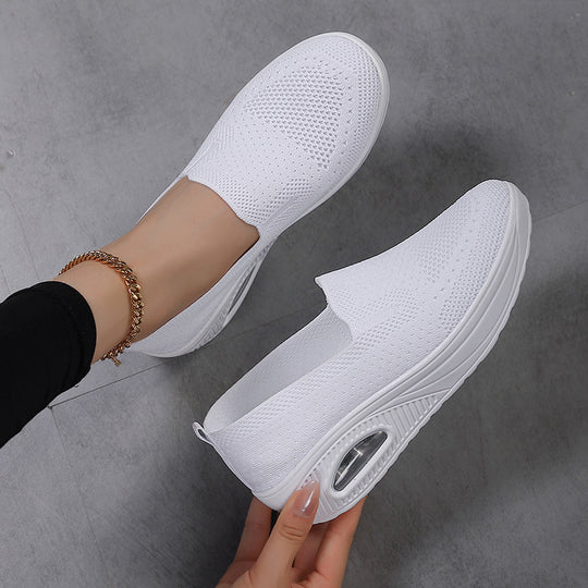 Damen Komfortable Slip-On Sneakers mit atmungsaktivem Mesh und dämpfender Sohle EB