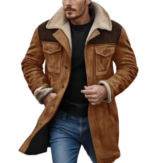 Herren Lammfelljacke im lässigen Utility-Stil mit großzügigen Taschen EB