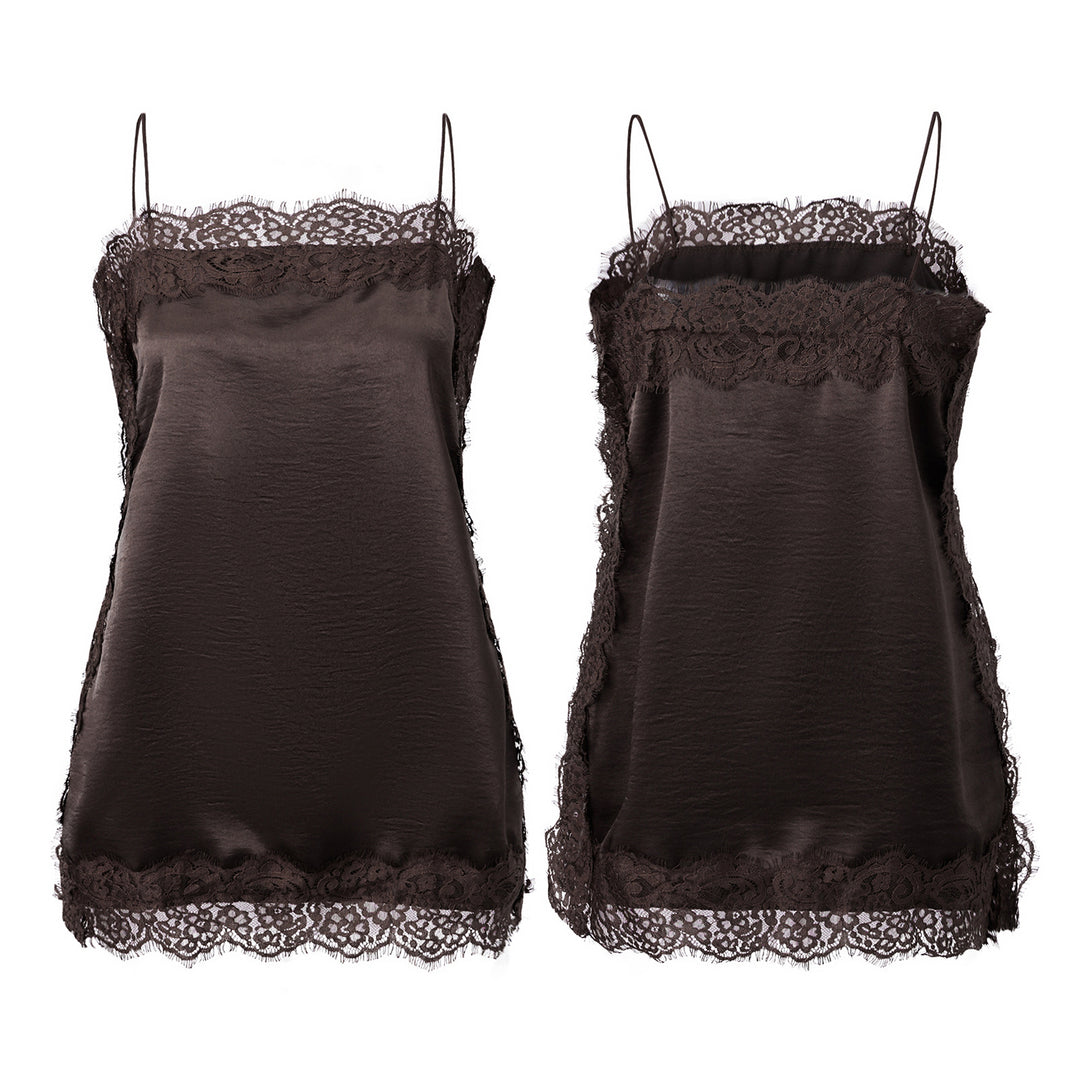 Damen Spitzentop mit zartem Saum EB