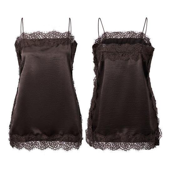 Damen Spitzentop mit zartem Saum EB