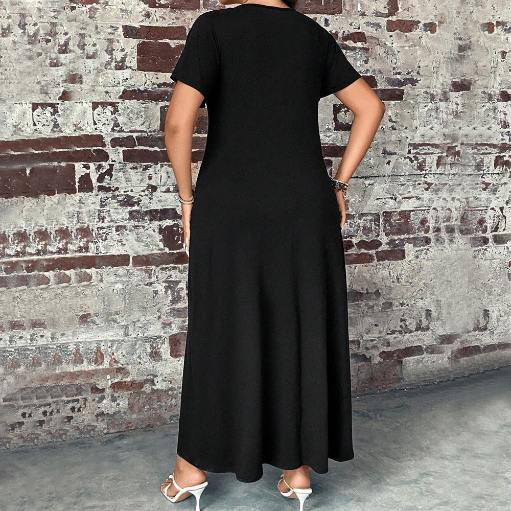 Damen lässiges Maxikleid mit Knopfdetails und elegantem Schnitt EB