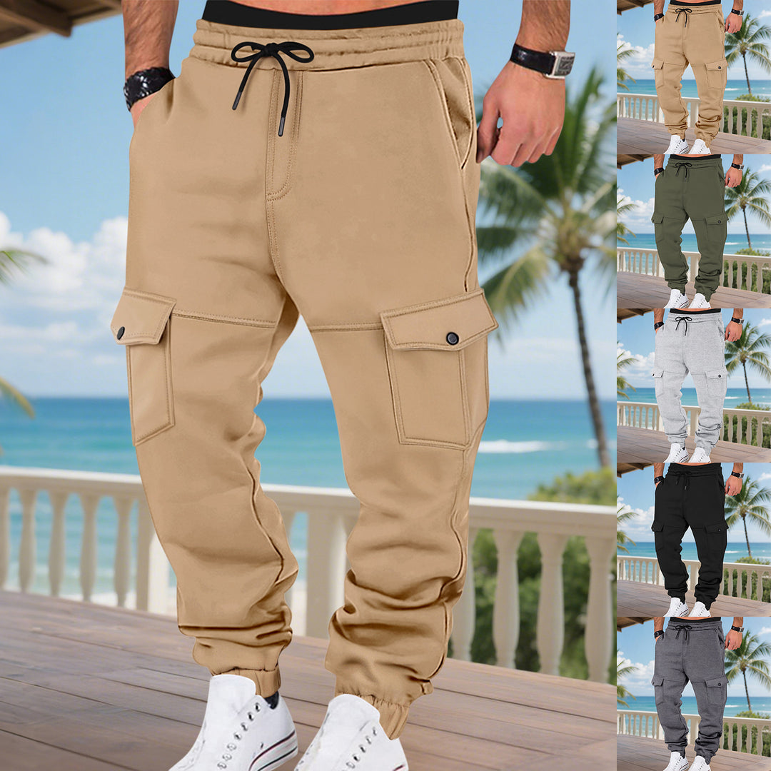 Herren Cargo-Jogginghose mit seitlichen Taschen und elastischem Bund EB