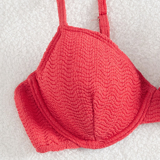 Damen Push-Up-Bikini mit stylishen Texturen EB