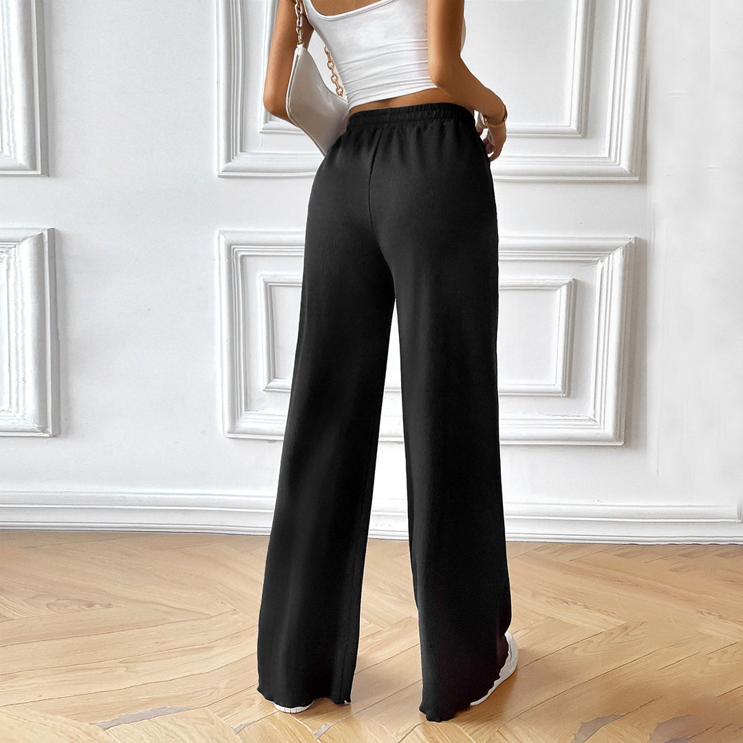 Damen Lässige Freizeithose mit hohem Bund und elastischem Taillenbund EB