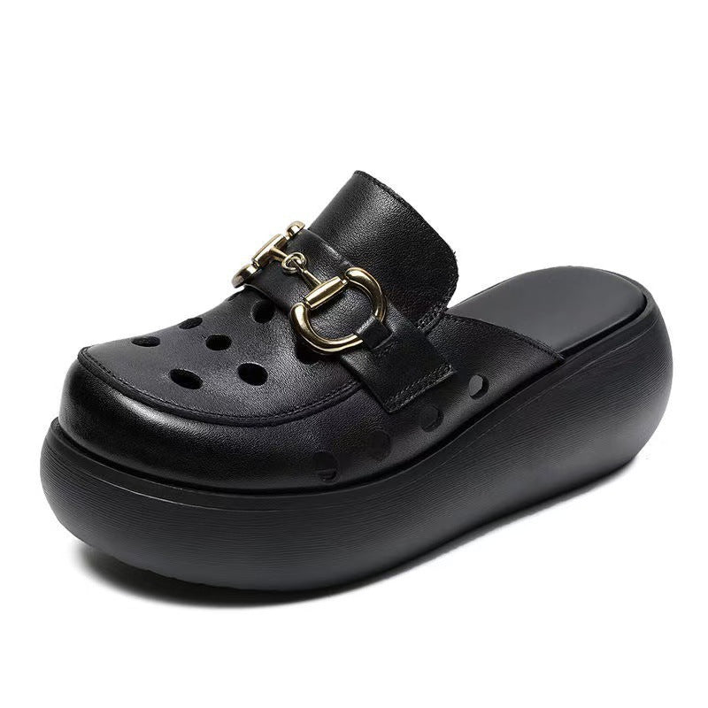 Damen Modische Clogs mit elegantem Schnallen-Design EB