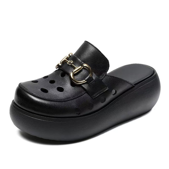 Damen Modische Clogs mit elegantem Schnallen-Design EB