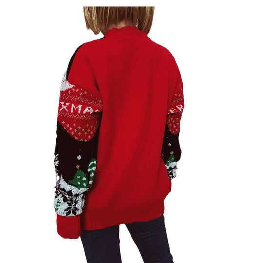 Damen Weihnachts-Pullover mit festlichem Design und gemütlichem Schnitt EB