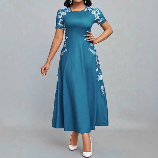 Damen Elegantes Maxikleid mit floralen Stickereien EB