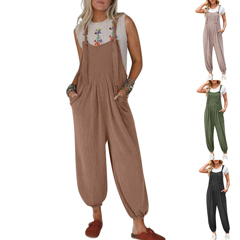 Damen Lässiger Jumpsuit mit praktischen Taschen EB