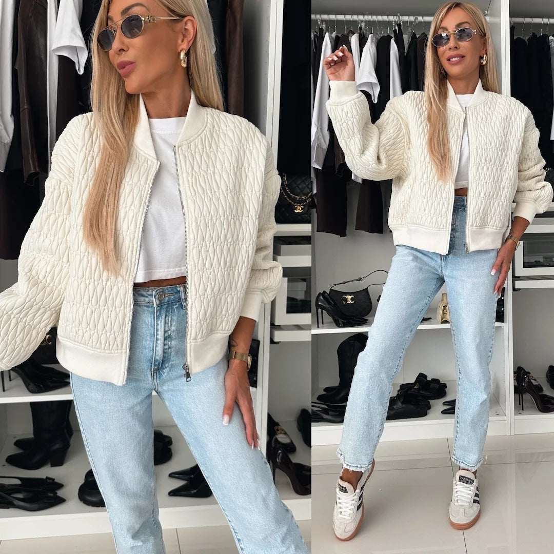 Damen elegante Steppjacke mit voluminösen Ärmeln EB