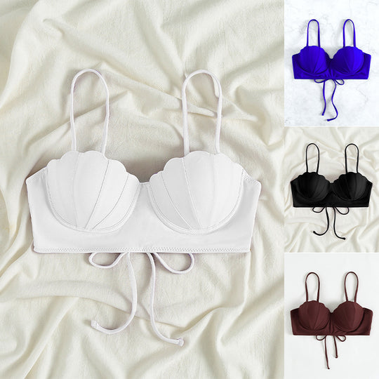 Damen Bikini-Oberteil mit muschelförmigem Design und verstellbaren Trägern EB