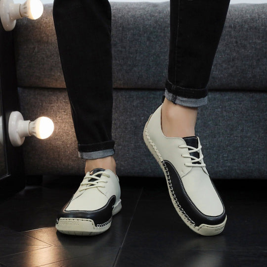 Damen Komfortable Schnürschuhe aus hochwertigem Leder EB