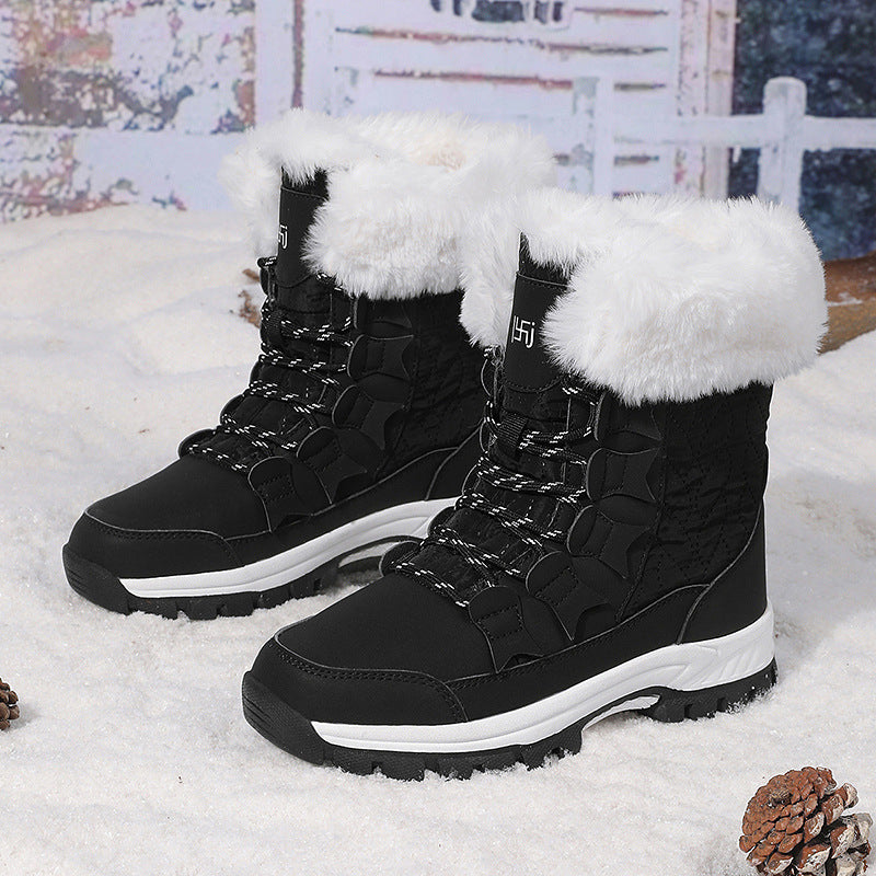 Damen Winterstiefel mit isolierendem Kunstfellkragen und rutschfester Sohle EB