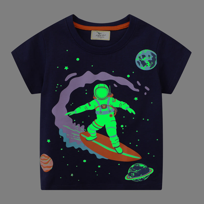 Jungen T-Shirt mit leuchtendem Weltraumdesign EB