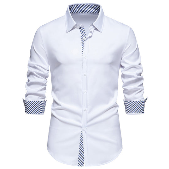 Herren Langarmhemd mit modernem Kontrastdesign EB