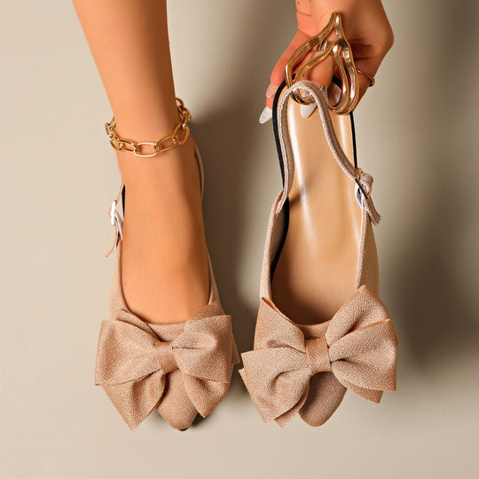 Damen elegante Ballerinas mit dekorativem Schleifen-Design EB