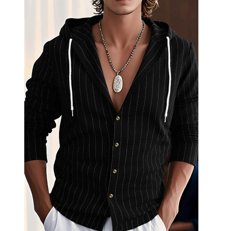 Herren modische Hemdjacke mit Kapuze und strukturiertem Design EB