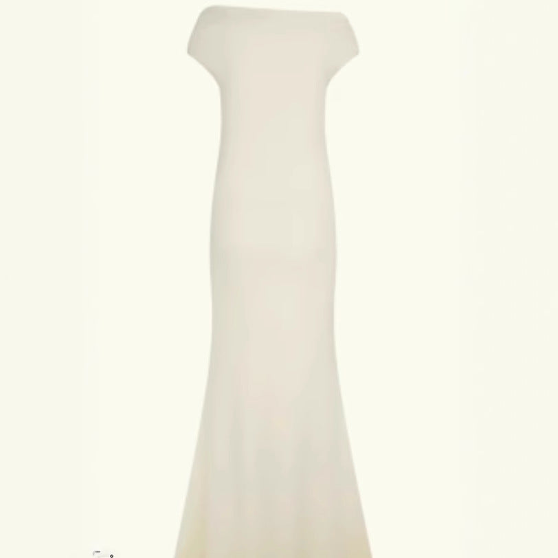 Damen Elegantes Off-Shoulder-Maxi-Kleid im luxuriösen Schnitt EB