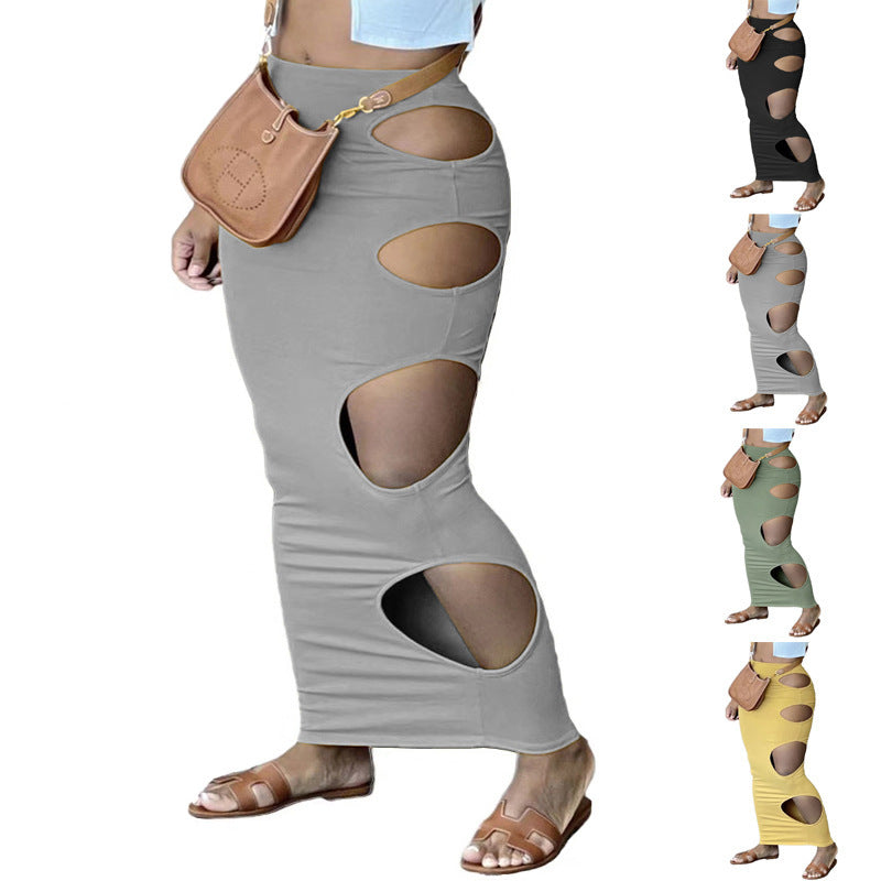 Damen Maxirock mit innovativem Cut-Out-Design und figurbetontem Schnitt EB