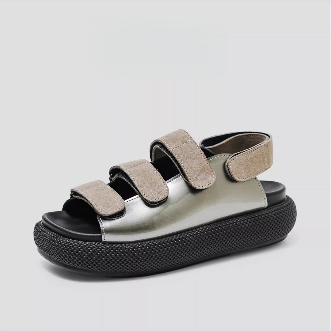 Damen Komfortable Sandalen mit verstellbaren Klettverschlüssen und luftiger Sohle EB