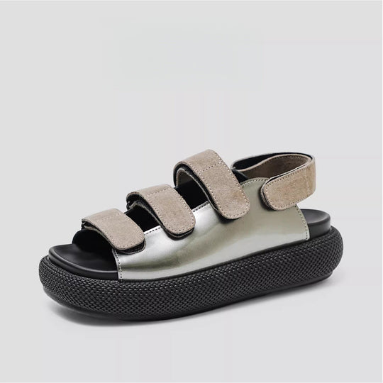 Damen Komfortable Sandalen mit verstellbaren Klettverschlüssen und luftiger Sohle EB
