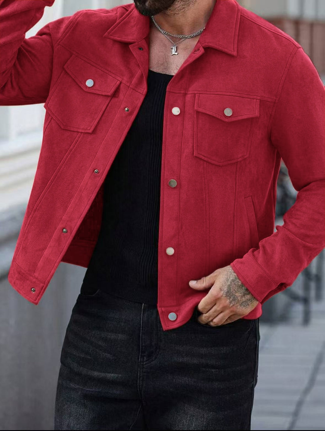 Herren lässige Wildlederjacke EB