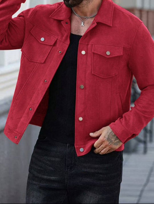 Herren lässige Wildlederjacke EB