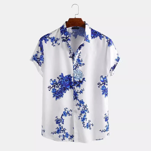 Herren Kurzarmhemd mit elegantem floralem Druck und hochwertigem Material EB