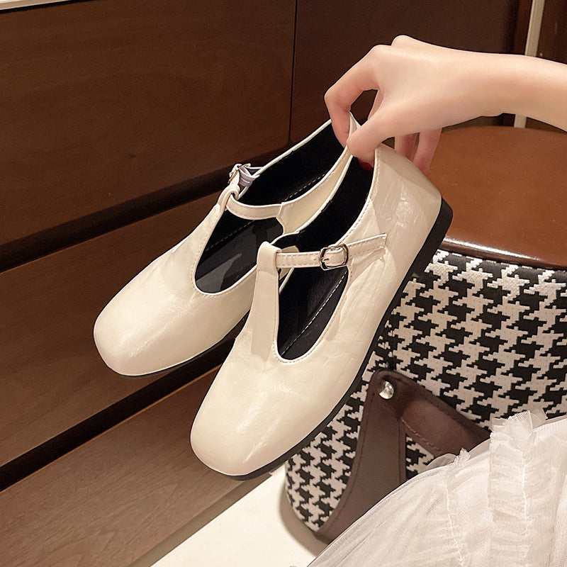 Damen Ballerina-Schuhe mit praktischem Schnallenverschluss und bequemer Innensohle EB