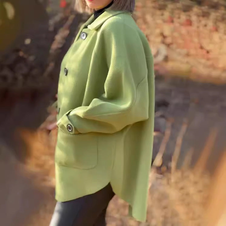 Damen Übergangsjacke mit großem Kragen und praktischen Taschen EB