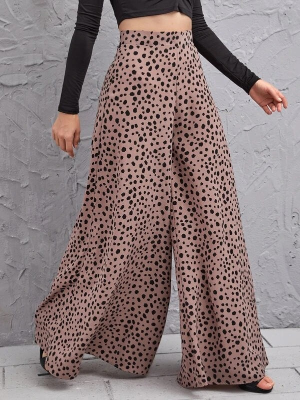 Damen Weite Hochtaillierte Hose EB
