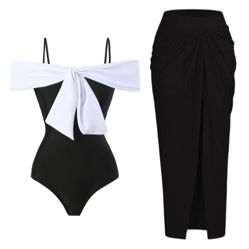 Damen Einteiler Badeanzug mit elegantem Wickel-Design und hohem Beinausschnitt EB