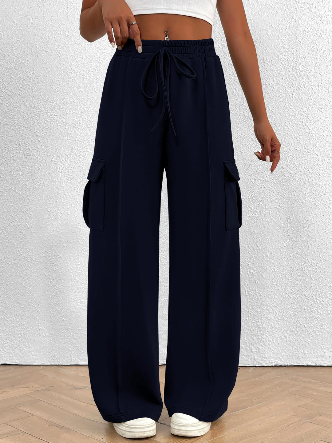 Damen Cargo-Hose mit weitem Schnitt und elastischem Bund EB