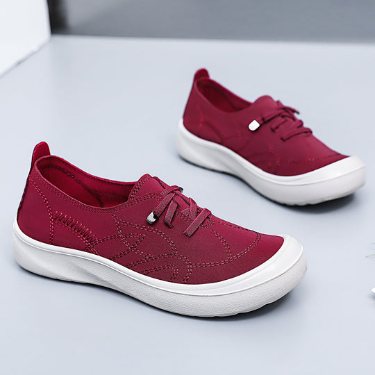 Damen Leichte und atmungsaktive Sneakers mit elastischen Schnürsenkeln EB