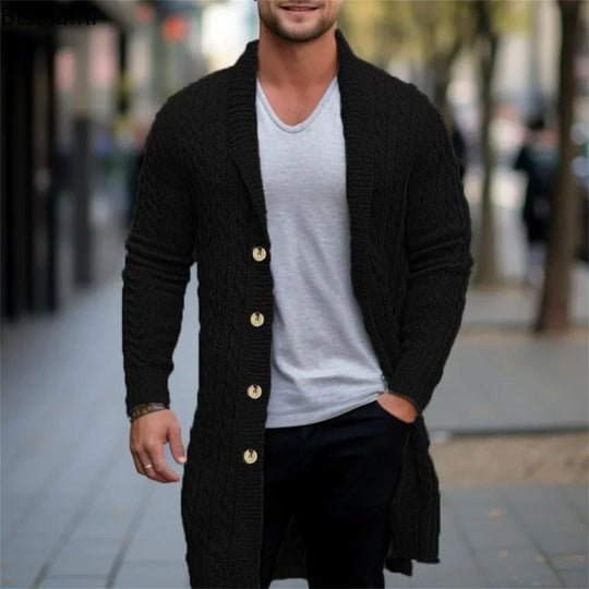 Herren Strickjacke mit offenem Design und Knopfdetails EB