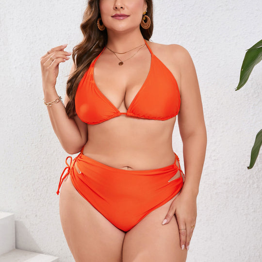 Damen Bademode-Set mit knapper Crop-Top-Bluse und hochgeschnittenen Shorts EB