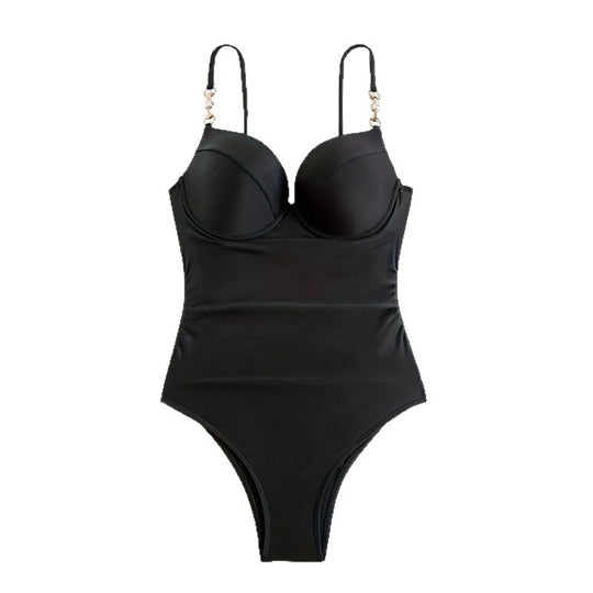 Damen Einteiler Badeanzug mit elegantem Bustier-Design und verstellbaren Trägern EB