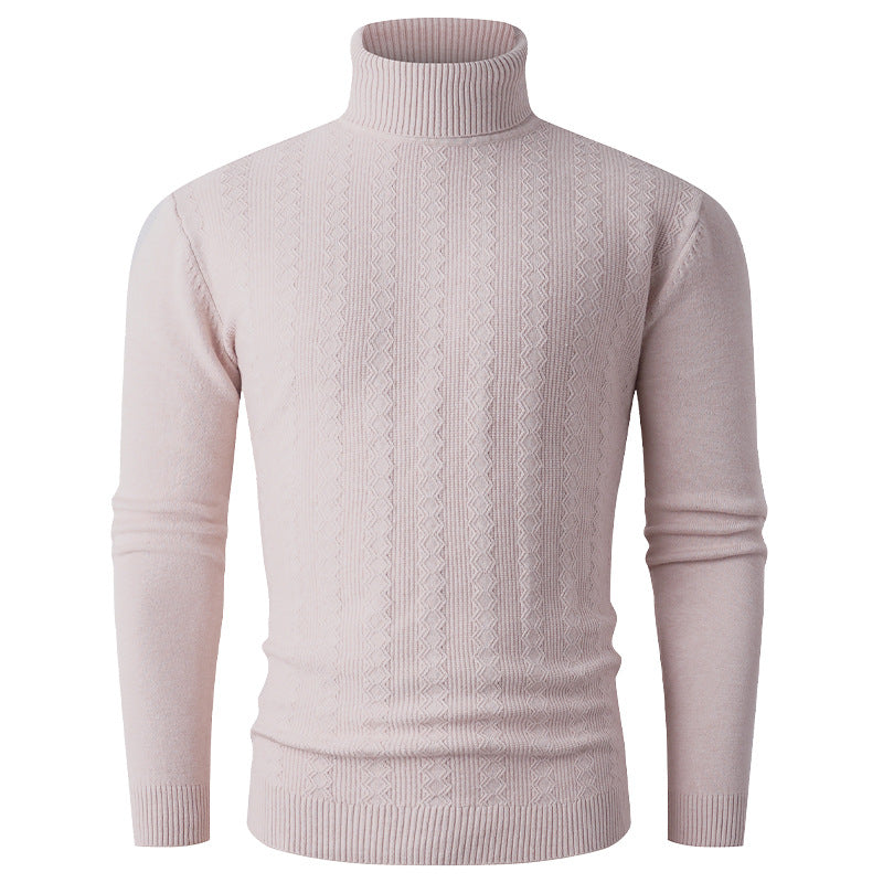 Herren Rollkragenpullover mit strukturiertem Muster und hohem Kragen EB
