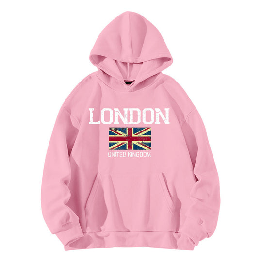 Damen Kapuzenpullover im urbanen London-Style mit Kängurutasche und gemütlichem Schnitt EB