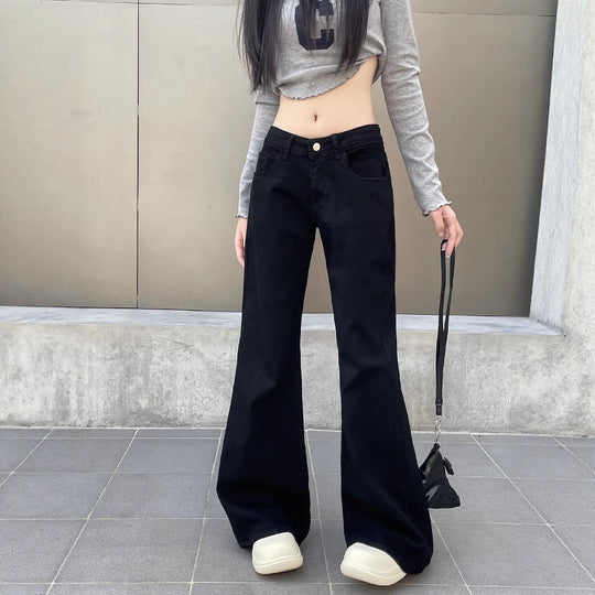 Damen Weite Flared Jeans mit hohem Bund und modernem Schnitt EB