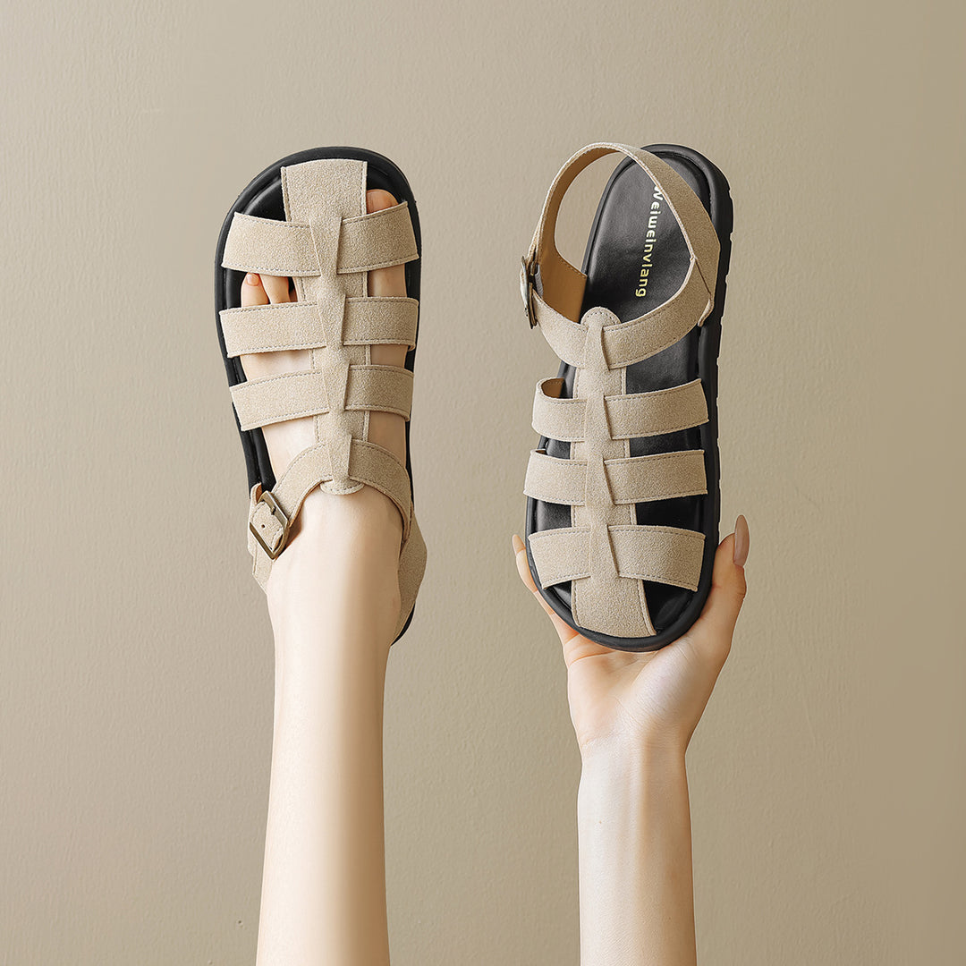 Damen Komfortable Sandalen mit verstellbarem Riemen und atmungsaktivem Obermaterial EB