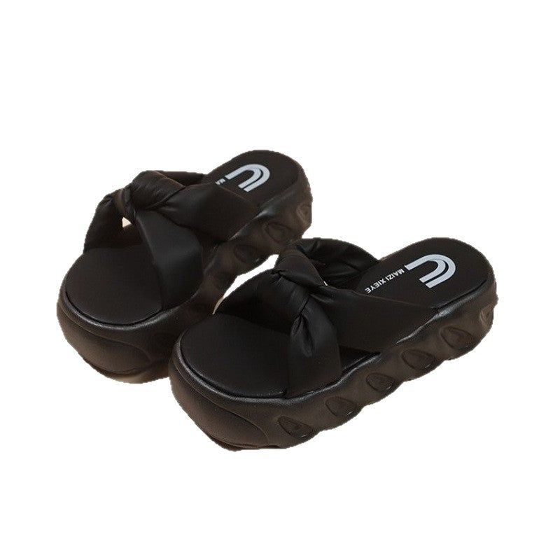 Damen Trendige Riemchen-Sandalen mit geknotetem Design EB