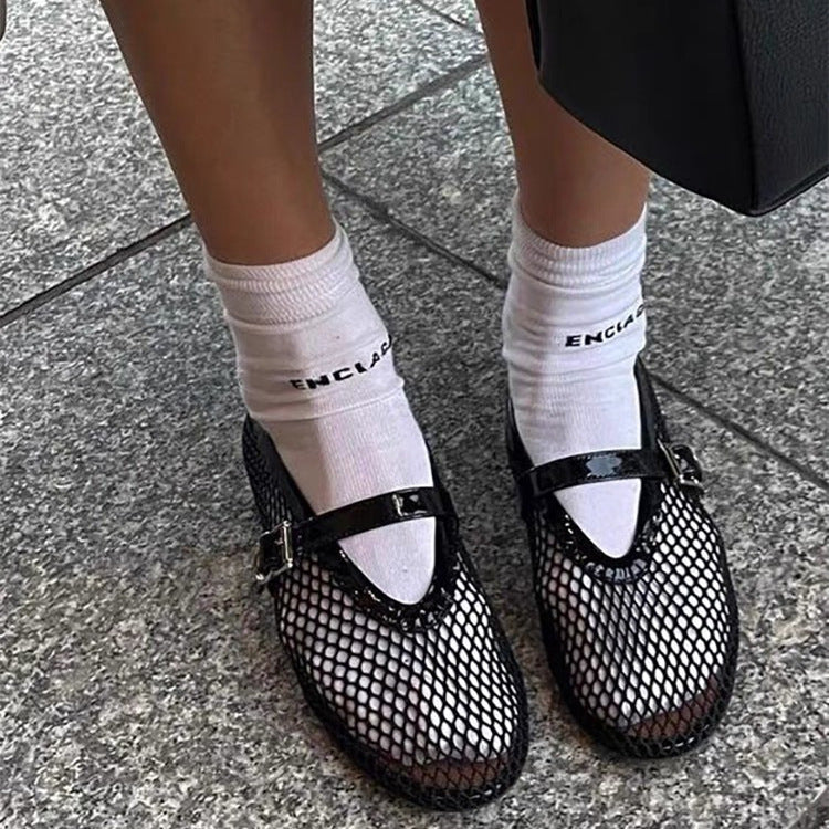 Damen Netz-Slipper mit verstellbarem Riemen und weichem Innenfutter EB