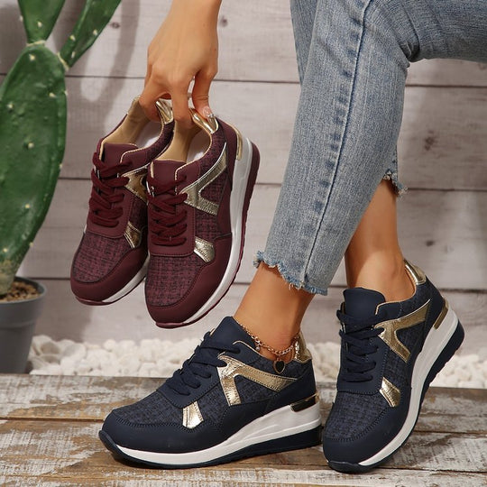 Damen Sportliche Sneakers mit schimmerndem Akzent EB