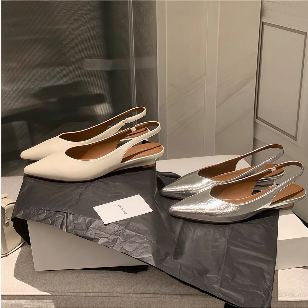 Damen Slingback-Pumps mit spitzem Zehenbereich und komfortablem Blockabsatz EB