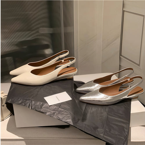Damen Slingback-Pumps mit spitzem Zehenbereich und komfortablem Blockabsatz EB